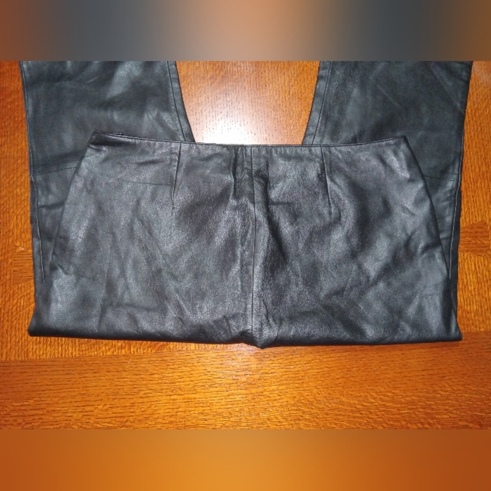 MODA BLACK LEATHER PANTS SZ 16 - Picture 6 of 6